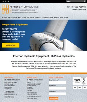 hi-press hydraulics website dseign