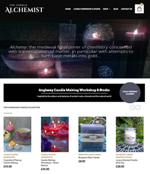 the candle alchemist website design